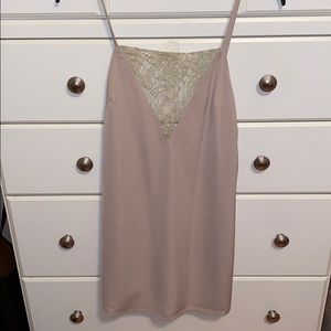 Mini dress with lace V